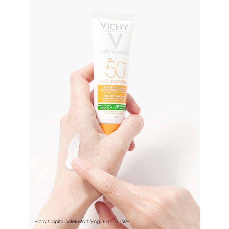 Kem chống nắng Vichy Capital Soleil Matifiant 3in1, kem chống nắng dành cho da dầu -vịt moon