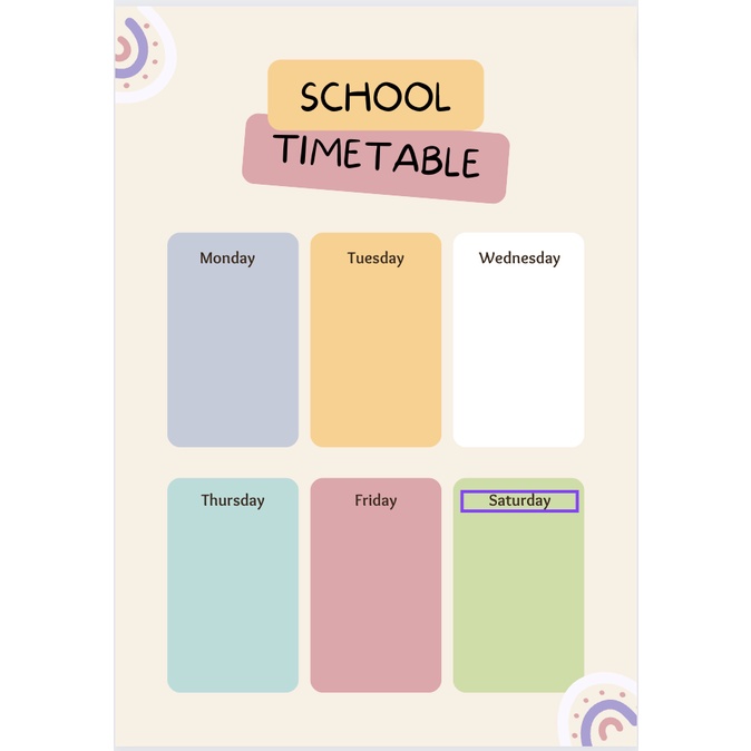 Thời Khóa Biểu Cute Time Table Dụng Cụ Học Tập Học Sinh Tuna 2 tờ