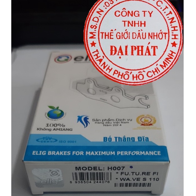 Má phanh (bố thắng dĩa) trước Elig H007 cho xe Honda Winner Wave S 110 Future FI, Suzuki Hayate