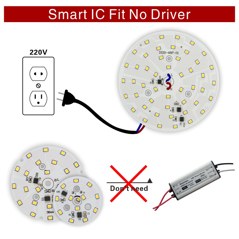 Chip Đèn LED Downlight 3W 5W 7W 9W 12W 15W 18W AC 220V-240V 2835SMD Ánh Sáng Trắng Ấm / Lạnh
