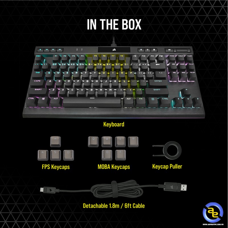 [Mã 33ELSALE hoàn 7% xu đơn 300k] Bàn phím cơ Corsair K70 TKL RGB Champion Series Speed switch