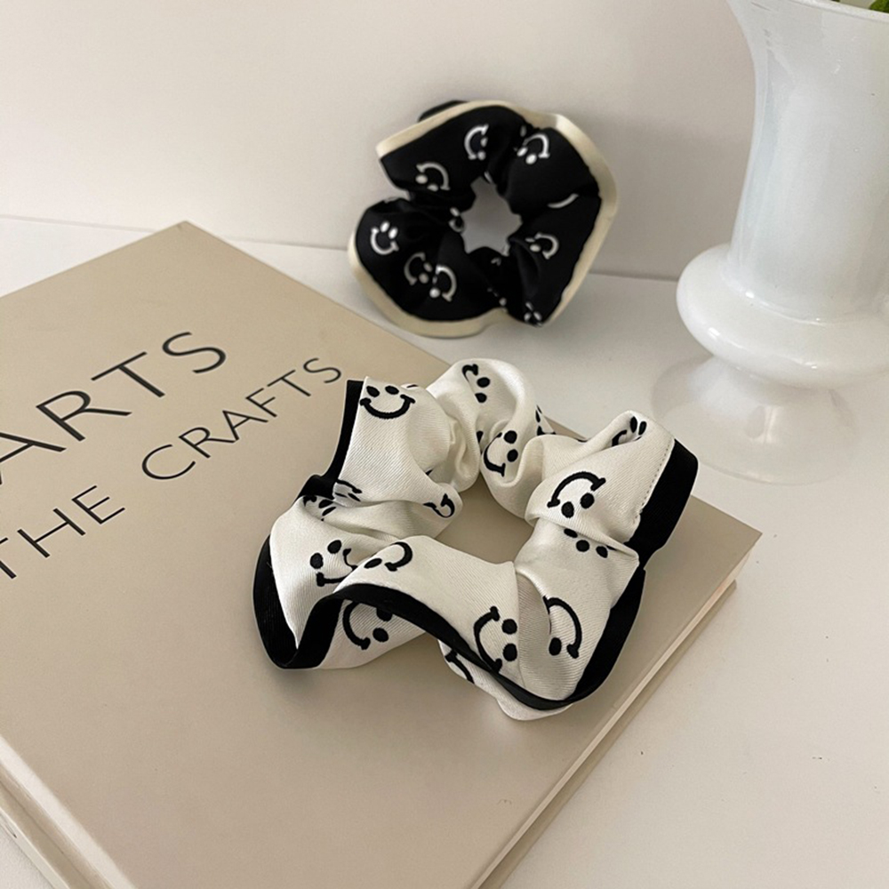 [Hàng Mới Về] Dây Cột Tóc Hình Mặt Cười Đơn Giản Thanh Lịch