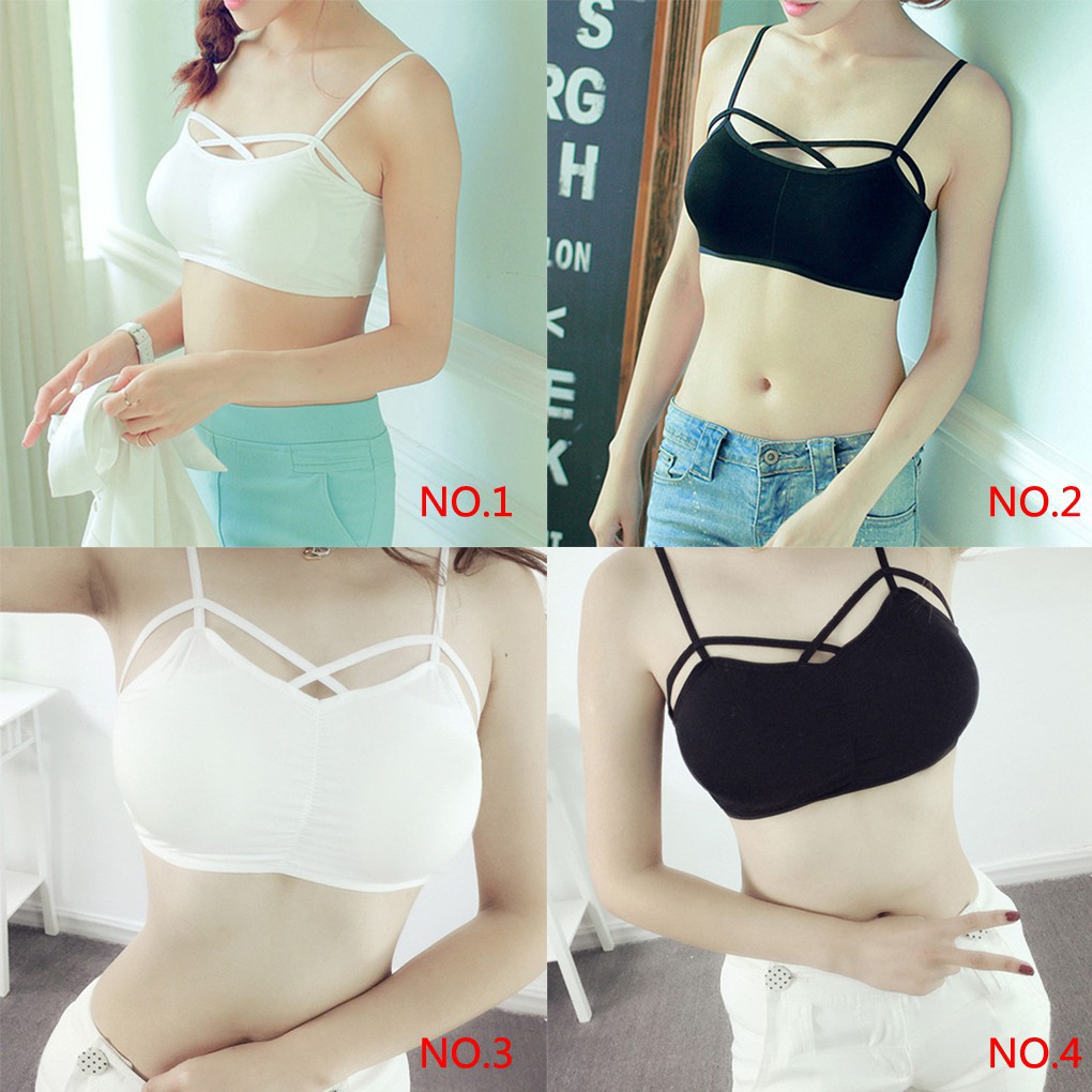 FREESHIP ĐƠN 99K_ Áo bra có mút nâng phối dây đan chéo quyến rũ cho nữ