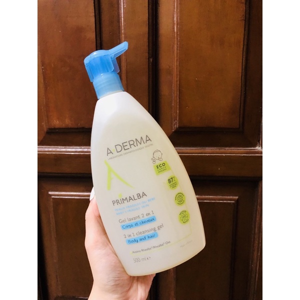SỮA TẮM GỘI ADERMA DỊU DÀNG CHO TÓC VÀ CƠ THỂ BÉ CỦA PHÁP - 500ML