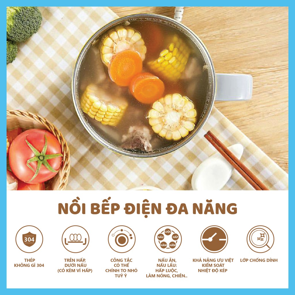 NỒI LẨU ĐIỆN MINI ĐA CHỨC NĂNG TIROSS | Thiết kế nhỏ gọn, hiệu quả | | BigBuy360 - bigbuy360.vn