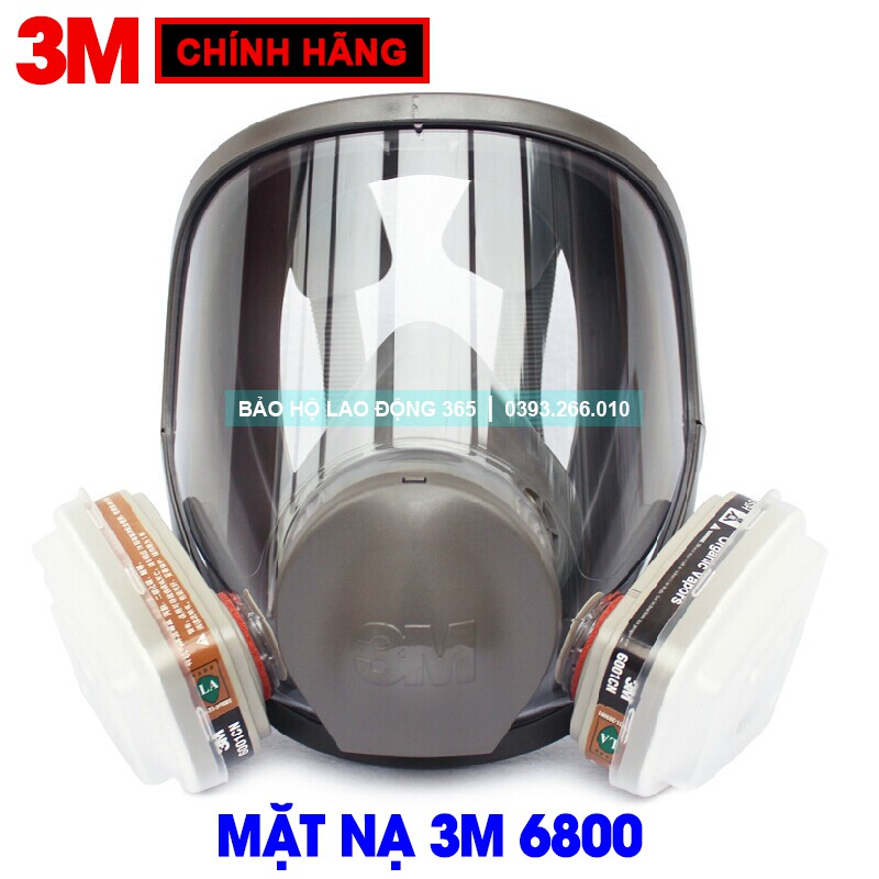 [CHÍNH HÃNG] Mặt Nạ Phòng Độc 3M 6800 Đầy Đủ 7 Món + Phin Lọc 3M 6001CN + Bông Lọc 3M 5N11CN + Nắp Giữ Bông Lọc 3M 501.