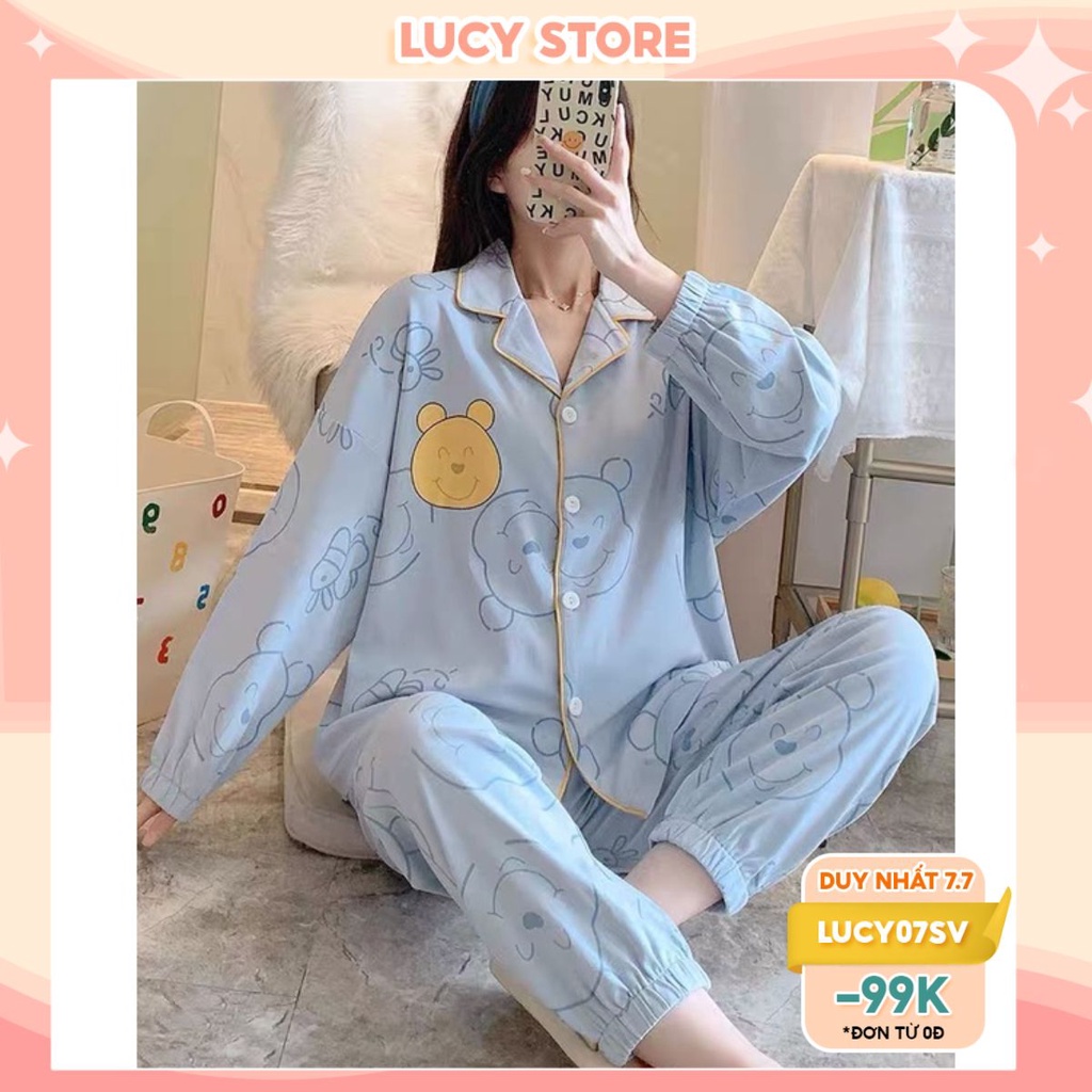 Bộ ngủ pijama quần áo mặc nhà nữ hoạt hình cute dễ thương Lucy Store