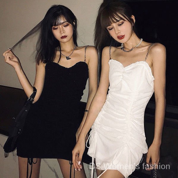 2021New  Strap Dress  Sexy Slim-Fit  Slimming Hot Girl Dress  Black Dress 