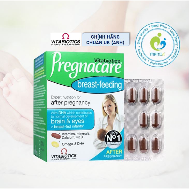 Vitamin bú (84v) giúp lợi sữa và tăng cường đề kháng cho phụ nữ sau sinh Pregnacare Breast-feeding, UK