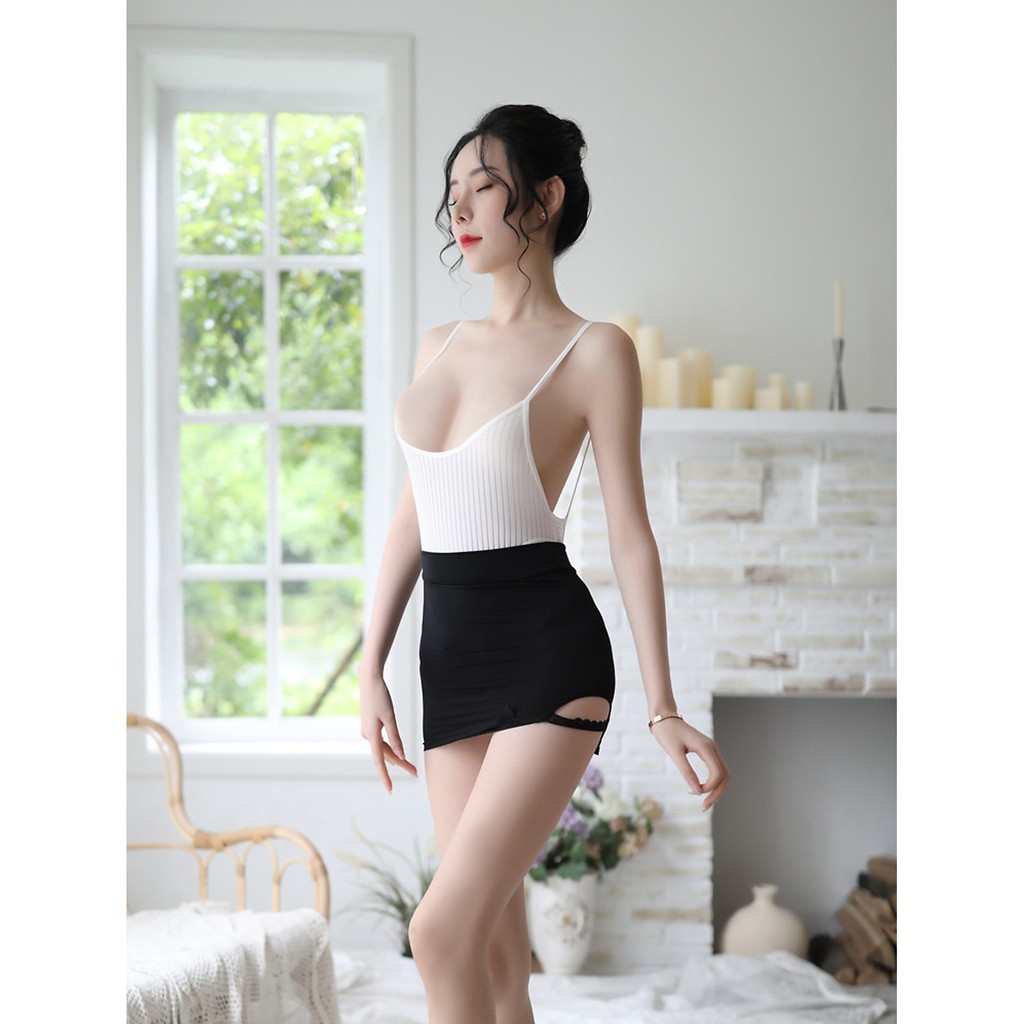 Đồ lót liền thân 2 dây sexy kèm chân váy gợi cảm | BigBuy360 - bigbuy360.vn