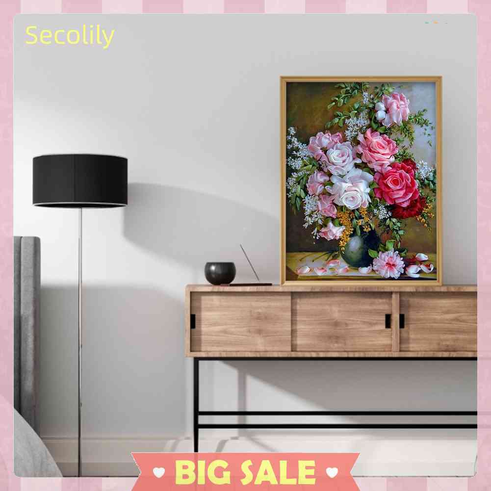 Bộ Tranh Thêu Chữ Thập 11CT DIY Hình Hoa Xinh Xắn Đẹp Mắt