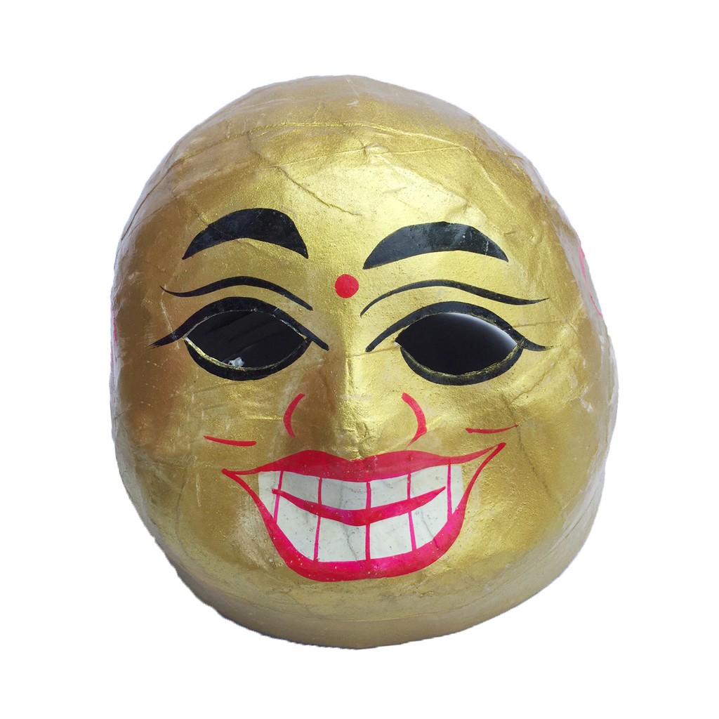 Đầu lân trung thu tròn có đèn 30cm x 29cm x 25cm - màu vàng kèm đuôi