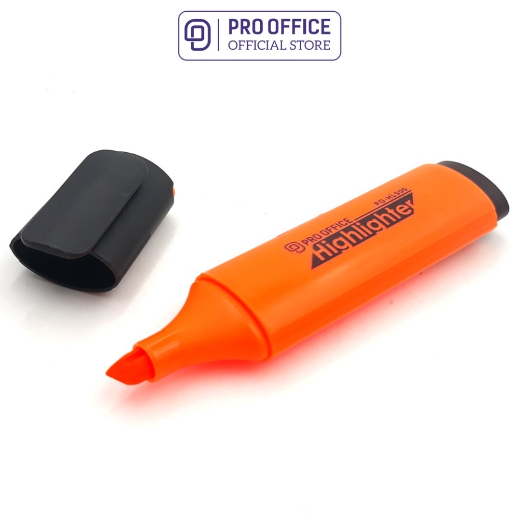 Bút Dạ Quang Highlight PRO OFFICE Ngòi Cứng, Mực Ra Đều Dùng Cho Đánh Dấu HL500