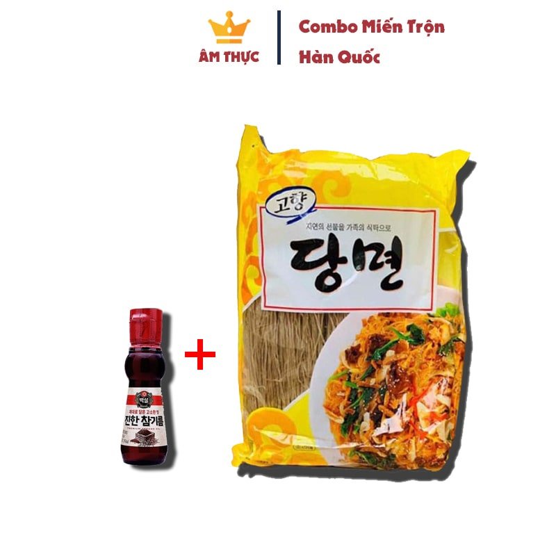 Combo Miến Trộn  1 Kg Miến Khoai Lang Hàn Quốc Gogi + 110ML Dầu Mè Hàn Quốc