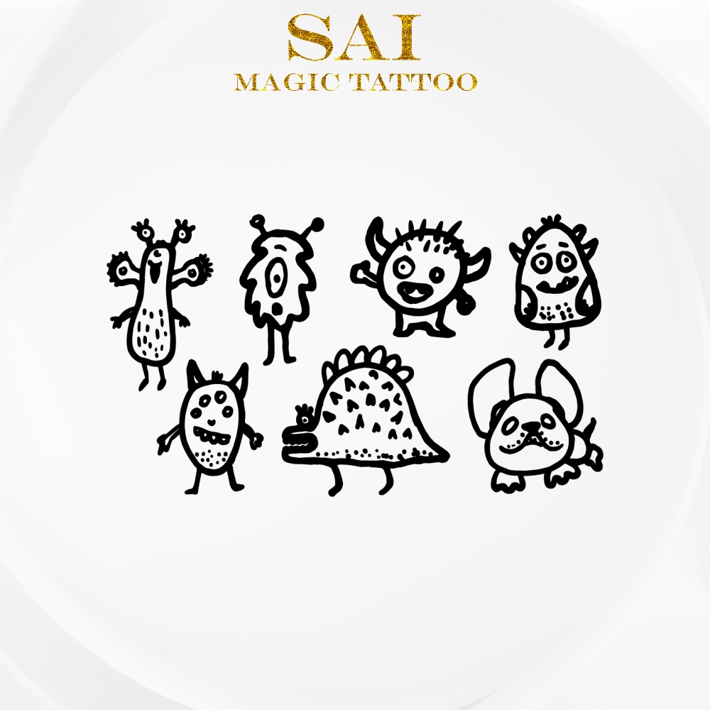Miếng dán hình xăm tạm thời SAI MAGIC TATTOO 10CM×06CM chống thấm nước lâu trôi lên đến 2 tuần 019