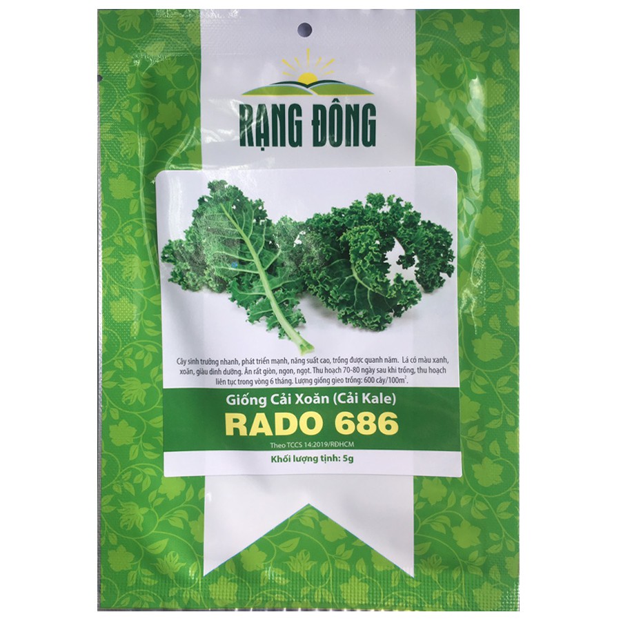 [Rạng Đông] Hạt Giống Cải Xoăn,Kale Rado 686 Dễ Trồng, Năng Suất Cao 5gr