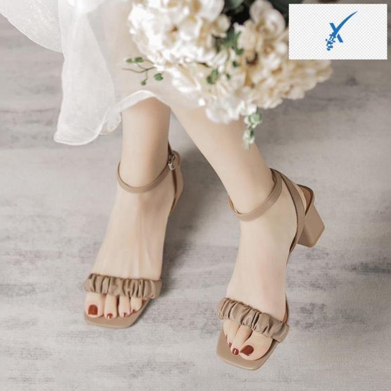 🖐️ Giày Sandal DILY Gót Vuông Quai Nhún Cao 5cm_AA0284 🖐️