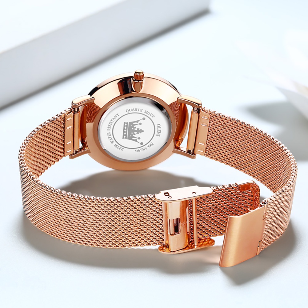 Đồng hồ Olevs 5869s chính hãng chống thấm nước bằng thép không gỉ mạ vàng dùng làm quà tặng cho nữ giới | BigBuy360 - bigbuy360.vn