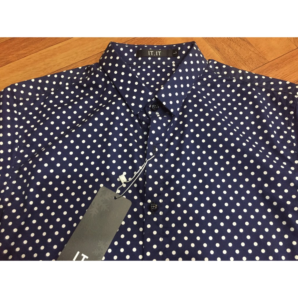 Áo sơ mi nam dài tay cao cấp Họa tiết chấm bi , chất cotton phong cách lịch lãm công sở