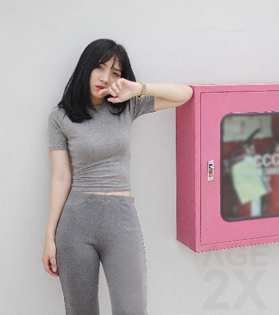 Quần legging lưng liền AGE2X (mẫu xám trơn) | BigBuy360 - bigbuy360.vn