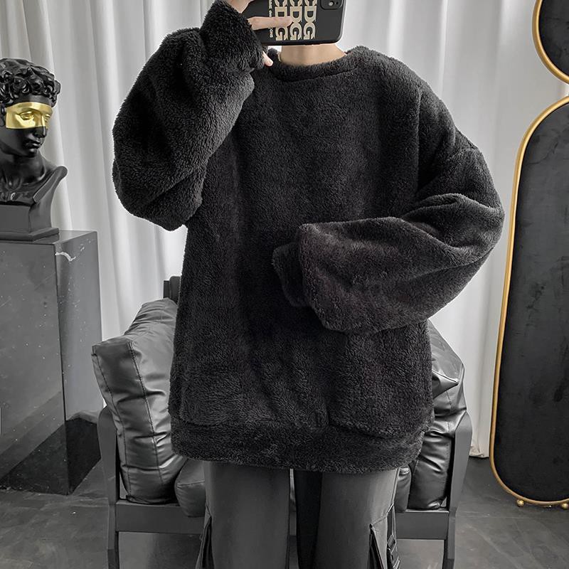 Áo Sweater Tay Dài Cổ Tròn Phối Lông Dày Dặn Ấm Áp Cho Nam nữ - kèm ảnh thật luôn đó