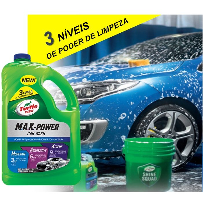 Xà phòng rửa xe siêu đậm đặc 3: Turtle Wax MAX- POWER 2,89L