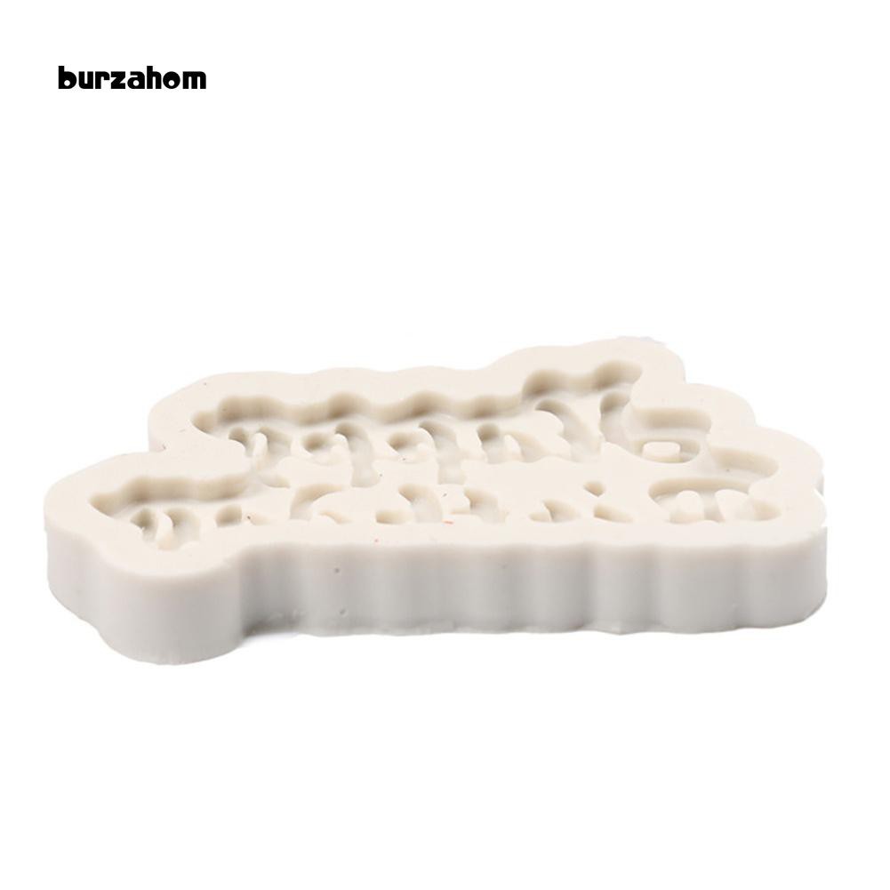 Khuôn làm bánh silicone kiểu dáng chữ Happy brithday dễ thương độc đáo 8cm x 3.7cm x 1cm