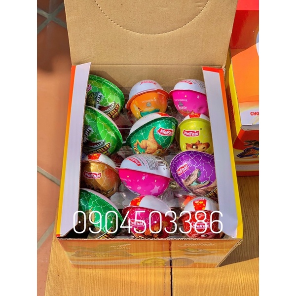 Kẹo Socola Trứng Khủng Long Đồ Chơi Cho Bé Việt Thái Hộp 24 Quả