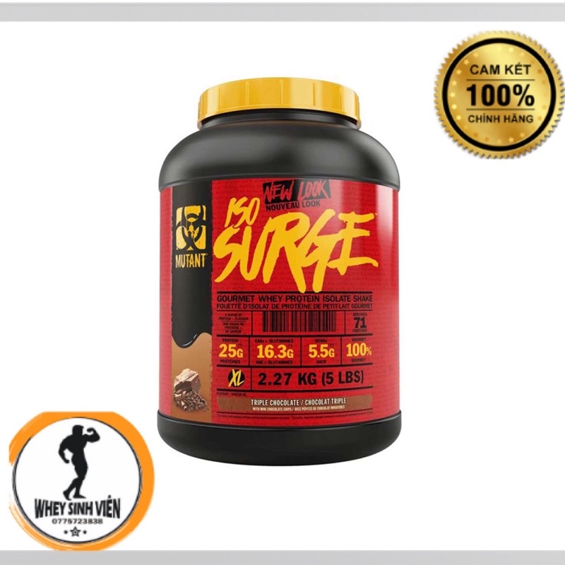 Sữa Tăng Cơ Mutant ISO SURGE 5lbs (2.3kg) Tăng Cơ Phục Hồi Cơ Bắp tại WHEYSINHVIEN.COM WHEY SINH VIÊN