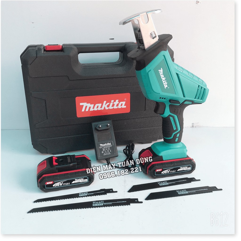 Máy cưa kiếm Makita pin 36V (2 pin 1 sạc )- Tặng 4 lưỡi cưa rất tiện lợi