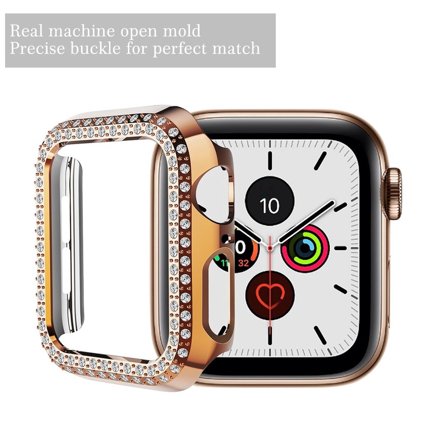 Ốp bảo vệ đồng hồ thông minh đính đá cho Apple Watch Series 6 SE 5 4 3 2 1 38mm 40mm 42mm 44mm