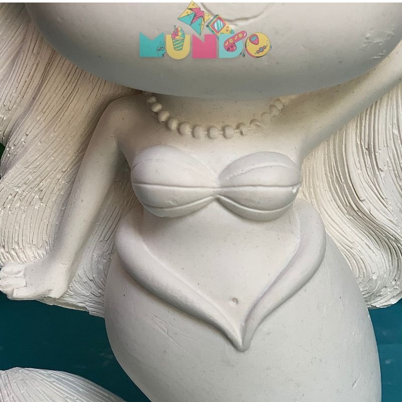 Tượng tô màu (có màu cọ) cao cấp size XXL TIÊN CÁ, tượng thạch cao MUNDO