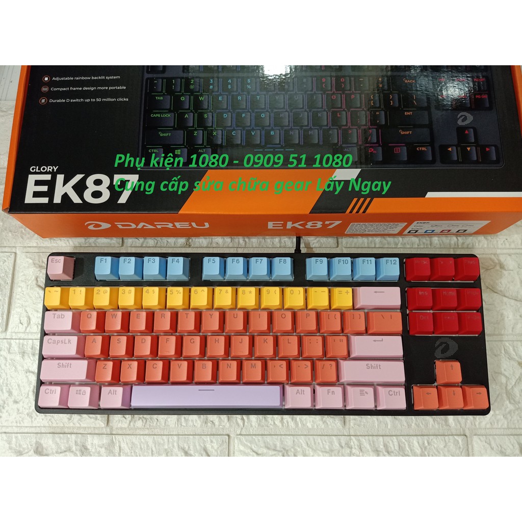 Bàn phím cơ Dareu EK87 keycap nhiều màu