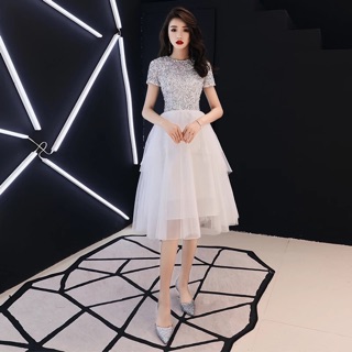 Váy prom bling trắng hàng cao cấp