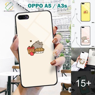 Ốp lưng Oppo A5 / a3S kính cường lực hoạt hình cưng xỉu