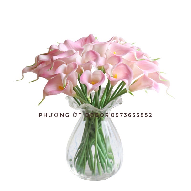 Hoa Calla Lily giả hoa Rum PU mini cao su cao cấp- Hoa Chi Vân Môn giả trang trí
