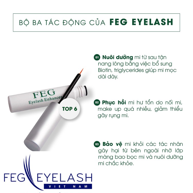 [CHÍNH HÃNG] DƯỠNG MI DÀI DÀY CHẮC KHỎE FEG Eyelash Enhancer