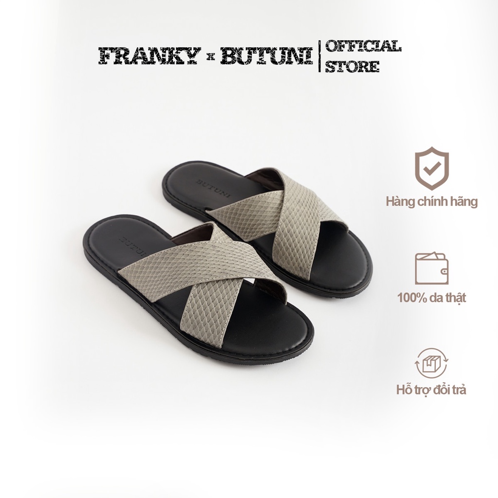 Dép Da Nam Butuni FourCM Slippers Vân Da Rắn bảo Hành 1 Năm