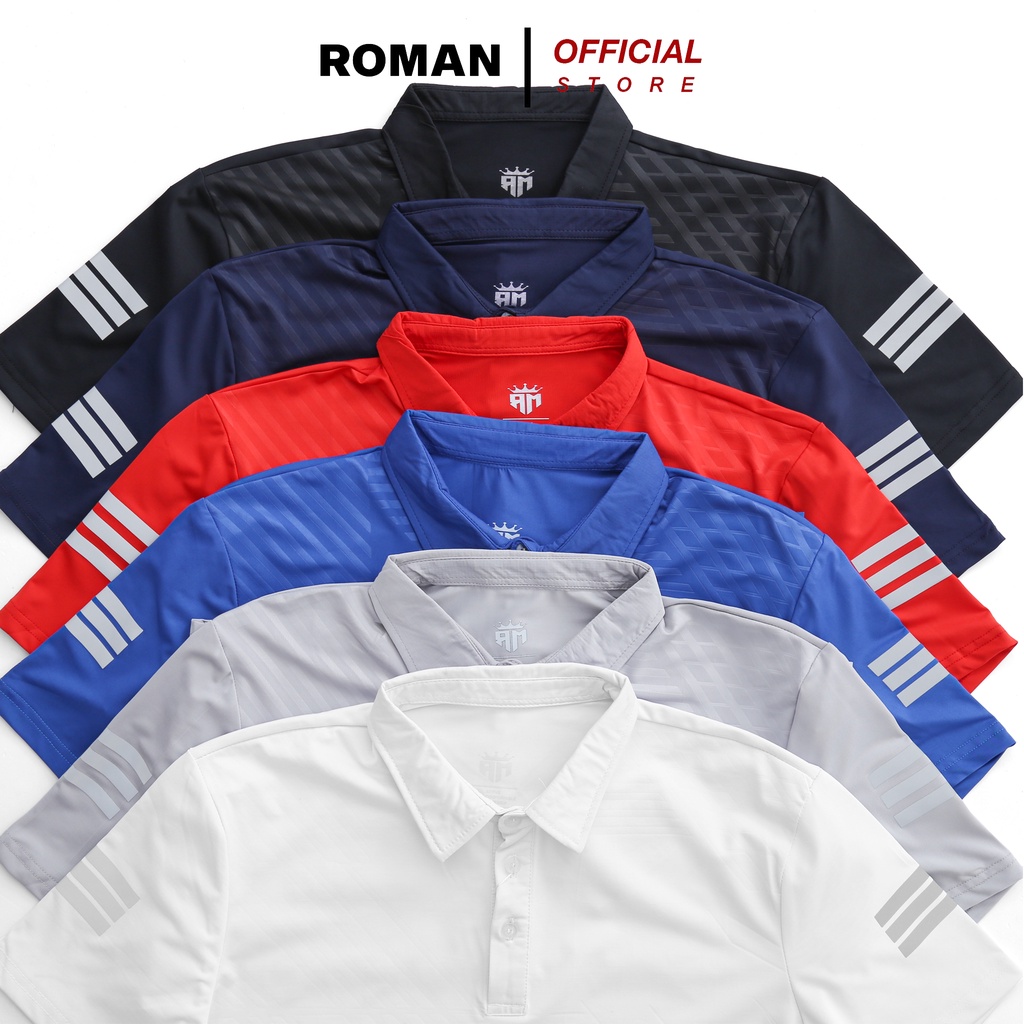 Áo polo thể thao nam cổ bẻ tay ngắn vải thun lạnh co giãn thoáng mát ROMAN PL01
