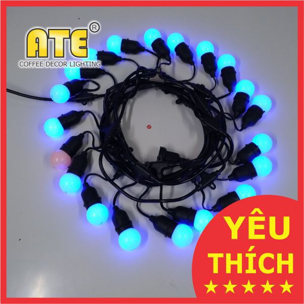 Dây đui đèn ngoài trời LTP chống nước trang trí quán cà phê, quán sân vườn - 5m, 10m (Bao gồm bóng led đổi màu)