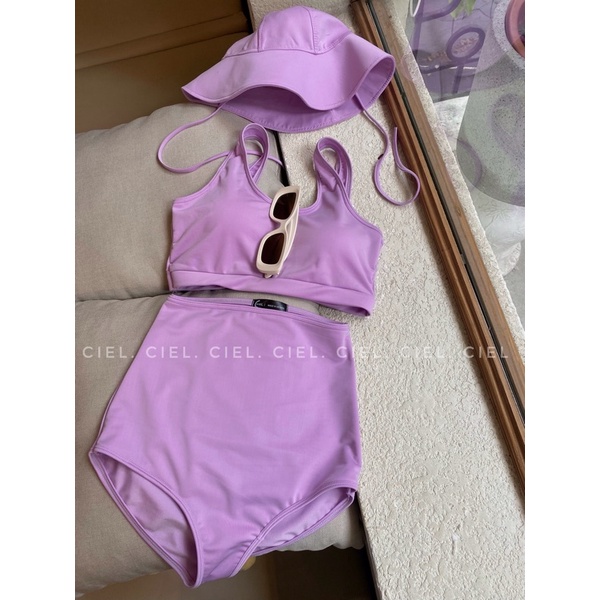 Bikini hai mảnh tím Khoai môn- Tím Huế (Có bán kèm mũ) - CIEL SWIMWEAR
