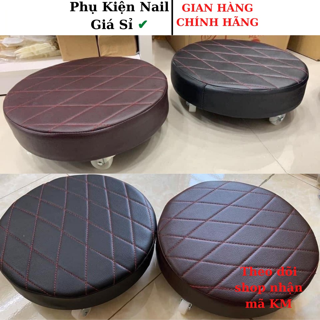 Ghế đôn xoay ngồi làm nail có bánh lăn chắc bền .