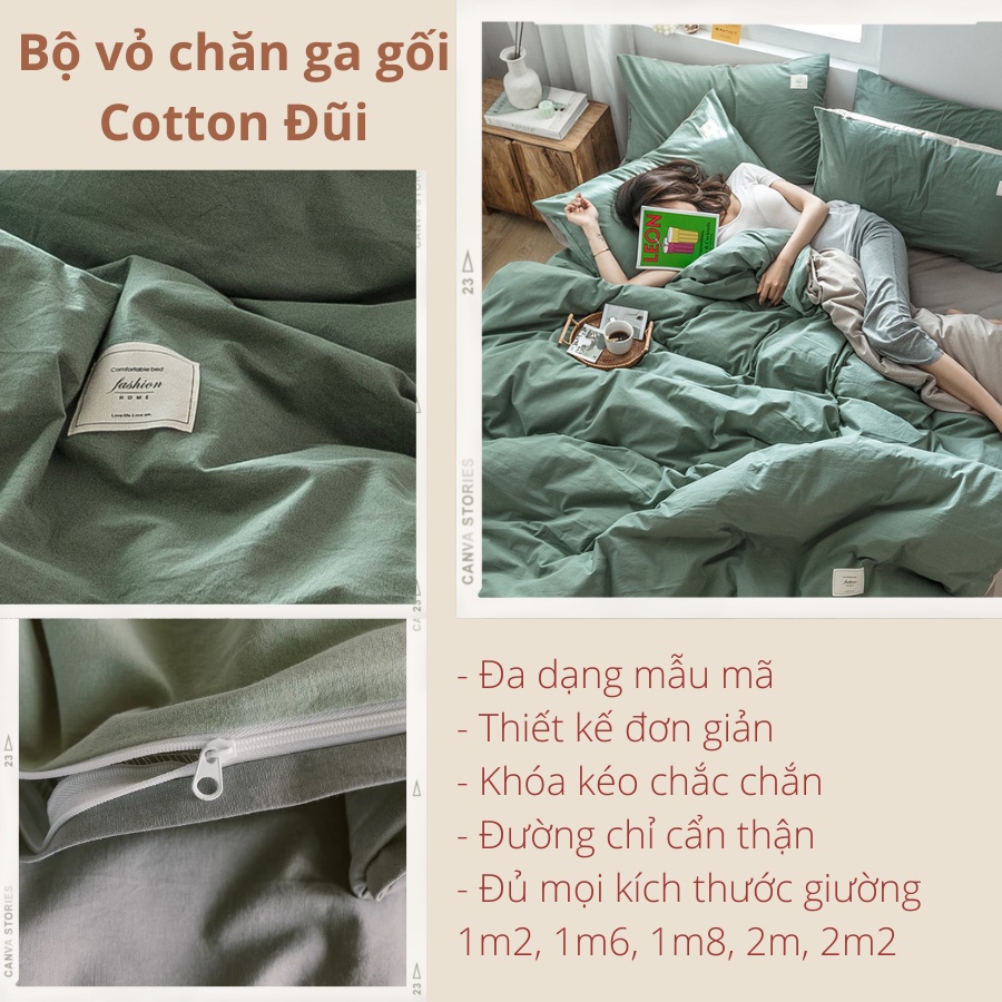 Bộ vỏ chăn ga gối Cotton Đũi Minamo nhiều mẫu đẹp, chất liệu dày dặn, mềm mịn, siêu bền màu - B02 | BigBuy360 - bigbuy360.vn