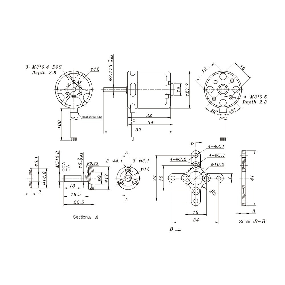 Động cơ không chổi than Sunnysky X2216 KV1400 II 2-4S chất lượng cao cho máy bay điều khiển từ xa