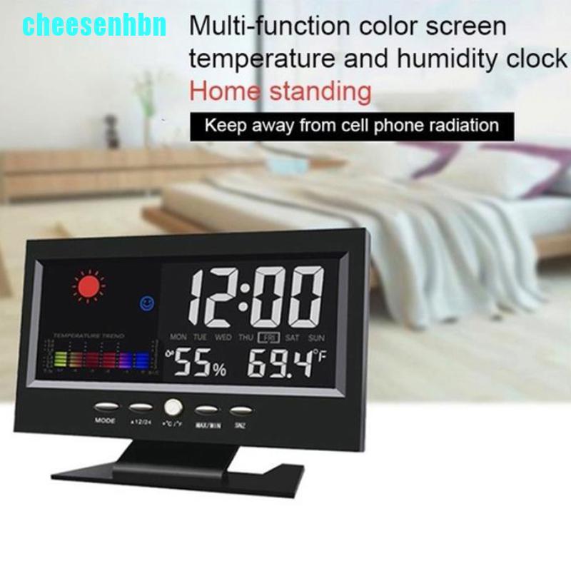 Đồng Hồ Báo Thức Điện Tử Màn Hình Lcd Có Đèn Nền