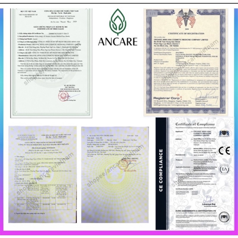 Khẩu Trang N95 Chính Hãng Thương Hiệu ANCARE Có Van Thở Và Không Van | BigBuy360 - bigbuy360.vn