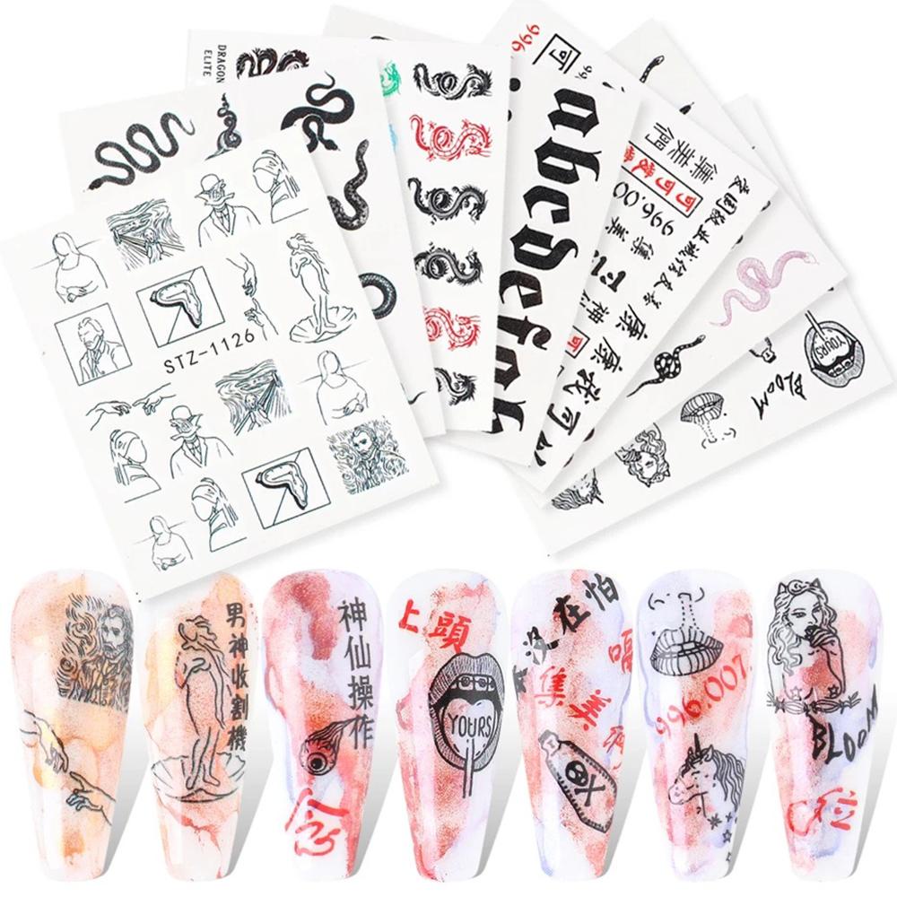 NIUYOU Set 24 Sticker Dán Móng Hình Thiên Thần Nước DIY Mới