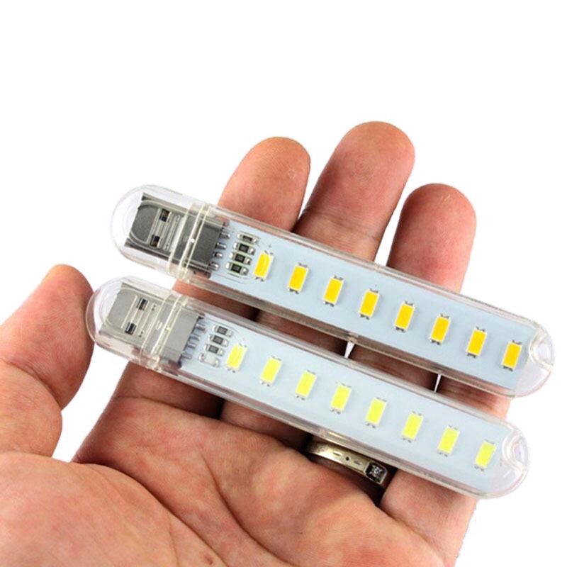 Đèn chiếu sáng 8 LED cổng USB tiết kiệm năng lượng tiện lợi