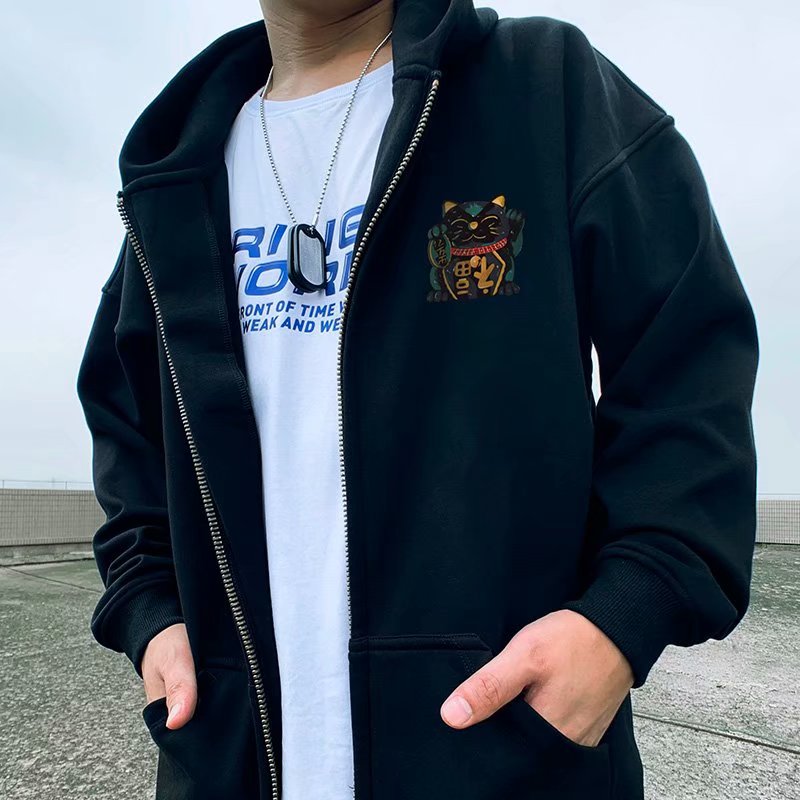 Áo Khoác Hoodie Tay Dài Có Khóa Kéo In Họa Tiết batik Phong Cách hip hop Thời Trang Đường Phố Cho Nam Size M-8XL