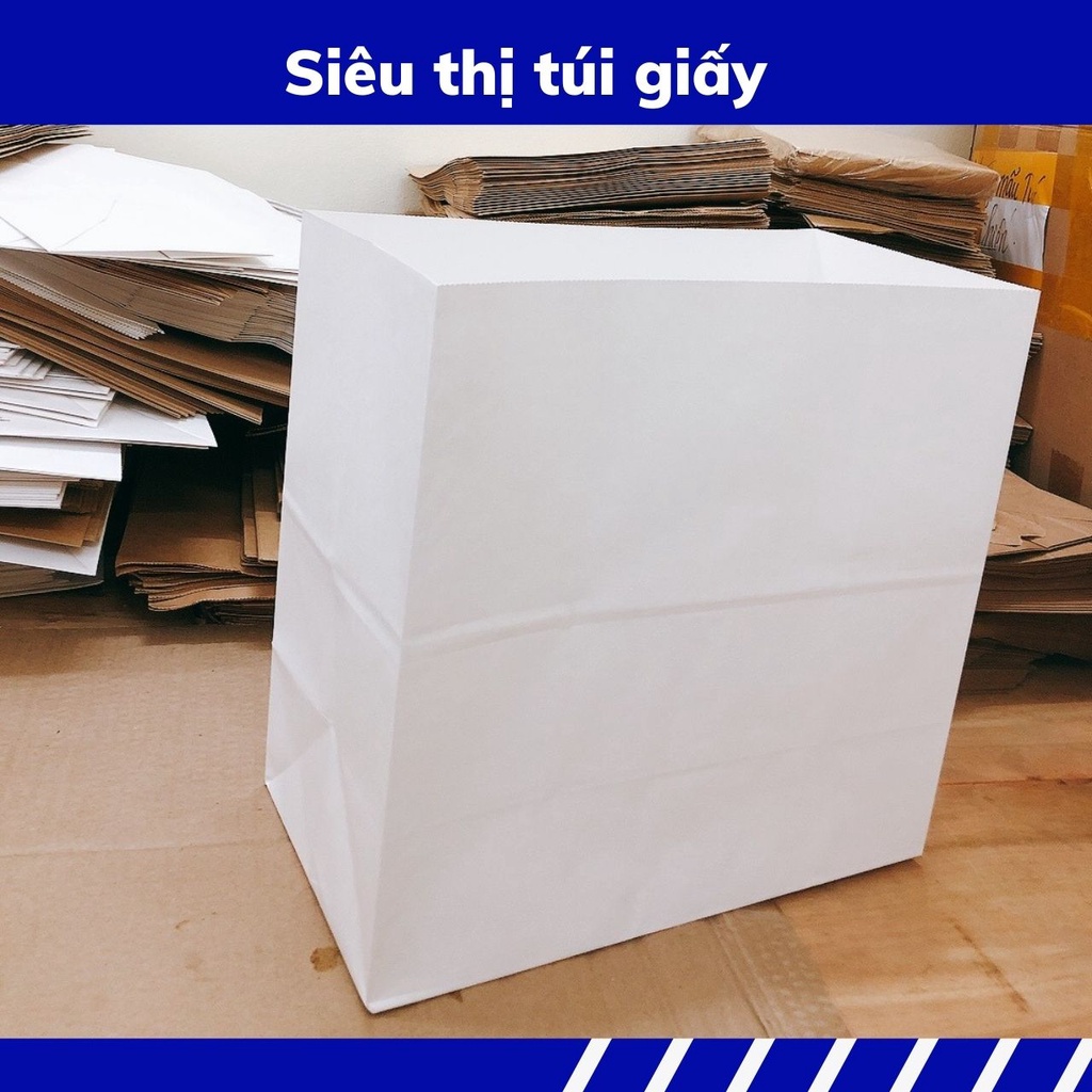 COMBO 100 CHIẾC TÚI GIẤY KRAFT S20: 33x17.5x33cm KHÔNG QUAI ( ẢNH THẬT)